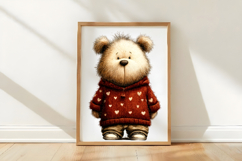 Whimsical Valentine Bear Clipart PNG Product Image 3