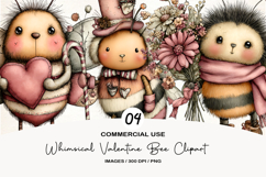 Whimsical Valentine Bee Clipart Product Image 1