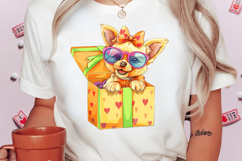 Whimsical Valentine Bella Dog Clipart PNG Product Image 2