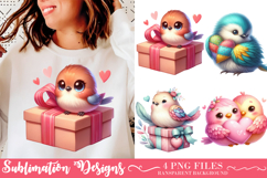 Whimsical Valentine Birds Clipart Product Image 1