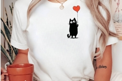 whimsical valentine black cat clipart Product Image 3