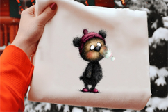 Whimsical Valentine Black Teddy Clipart Product Image 2