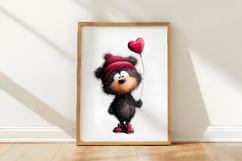 Whimsical Valentine Black Teddy Clipart Product Image 3