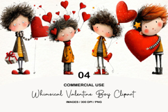 Whimsical Valentine Boy Clipart Product Image 1