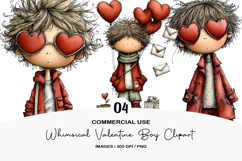 Whimsical Valentine Boy Clipart Product Image 1