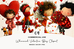 Whimsical Valentine Boy Clipart Product Image 1