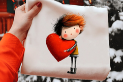 Whimsical Valentine Boy Clipart Product Image 2