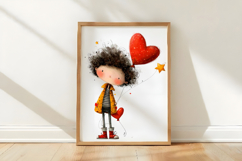 Whimsical Valentine Boy Clipart Product Image 3