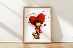 Whimsical Valentine Boy Clipart Product Image 3