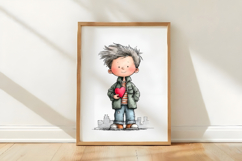 Whimsical Valentine Boy Clipart Product Image 3