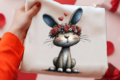 Whimsical Valentine Bunny Clipart Product Image 2