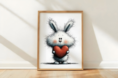 Whimsical Valentine Bunny Clipart Product Image 3
