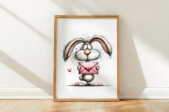 Whimsical Valentine Bunny Clipart Product Image 3