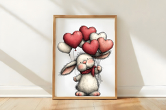 Whimsical Valentine Bunny Clipart Product Image 3