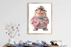 Whimsical Valentine Captain Bruno Bulldog Clipart Product Image 3