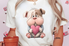 Whimsical Valentine Casper Bulldog Clipart Product Image 2