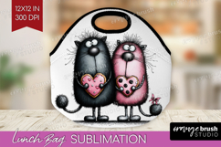 Whimsical Cat Lunch Bag - Valentines Day Lunch Bug PNG Product Image 1
