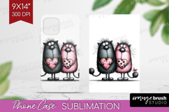 Whimsical Cat Phone Case PNG - Valentines Day Case PNG Product Image 1
