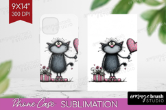 Whimsical Cat Phone Case PNG - Valentines Day Case PNG Product Image 1