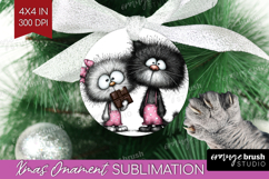 Whimsical Cat Ornament PNG - Valentines Day PNG Sublimation Product Image 1