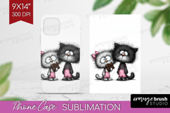 Whimsical Cat Phone Case PNG - Valentines Day Case PNG Product Image 1
