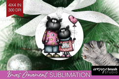 Whimsical Cat Ornament PNG - Valentines Day PNG Sublimation Product Image 1