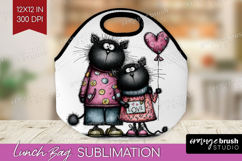 Whimsical Cat Lunch Bag - Valentines Day Lunch Bug PNG Product Image 1