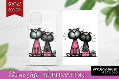 Whimsical Cat Phone Case PNG - Valentines Day Case PNG Product Image 1