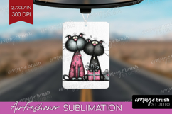 Whimsical Cat Air Freshener PNG - Valentines Day PNG Product Image 1