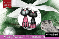 Whimsical Cat Ornament PNG - Valentines Day PNG Sublimation Product Image 1