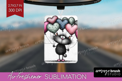 Whimsical Cat Air Freshener PNG - Valentines Day PNG Product Image 1