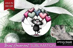 Whimsical Cat Ornament PNG - Valentines Day PNG Sublimation Product Image 1
