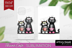 Whimsical Cat Phone Case PNG - Valentines Day Case PNG Product Image 1
