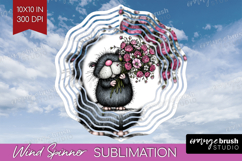 Whimsical Cat Wind Spinner Sublimation PNG - Valentines Day Product Image 1