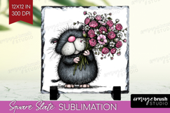 Whimsical Cat Slate PNG - Valentines Day Square Slate Product Image 1
