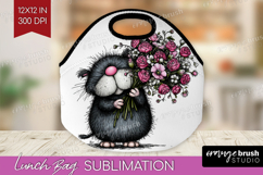 Whimsical Cat Lunch Bag - Valentines Day Lunch Bug PNG Product Image 1