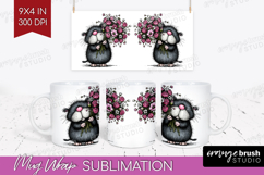 Whimsical Cat Mug Wrap - Valentines Day Mug PNG Sublimation Product Image 1