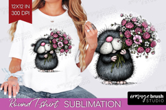 Whimsical Cat Round Tshirt Background - Valentines Day PNG Product Image 1