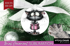 Whimsical Cat Ornament PNG - Valentines Day PNG Sublimation Product Image 1