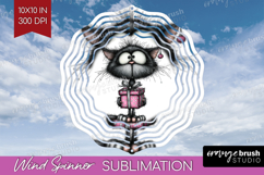 Whimsical Cat Wind Spinner Sublimation PNG - Valentines Day Product Image 1
