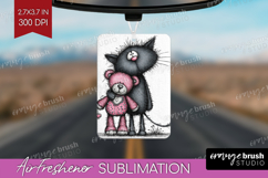 Whimsical Cat Air Freshener PNG - Valentines Day PNG Product Image 1