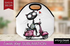 Whimsical Cat Lunch Bag - Valentines Day Lunch Bug PNG Product Image 1