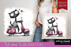 Whimsical Cat Tote Bag - Valentines Day Tote Bag PNG Product Image 1