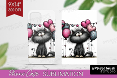 Whimsical Cat Phone Case PNG - Valentines Day Case PNG Product Image 1