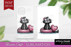 Whimsical Cat Phone Case PNG - Valentines Day Case PNG Product Image 1