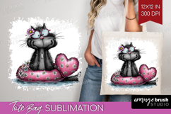 Whimsical Cat Tote Bag - Valentines Day Tote Bag PNG Product Image 1