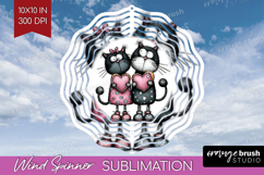 Whimsical Cat Wind Spinner Sublimation PNG - Valentines Day Product Image 1