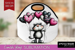 Whimsical Cat Lunch Bag - Valentines Day Lunch Bug PNG Product Image 1