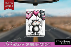 Whimsical Cat Air Freshener PNG - Valentines Day PNG Product Image 1