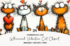 Whimsical Valentine Cat Png Product Image 1
